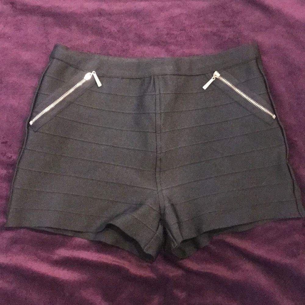 Forever 21 Black Bandage Shorts
